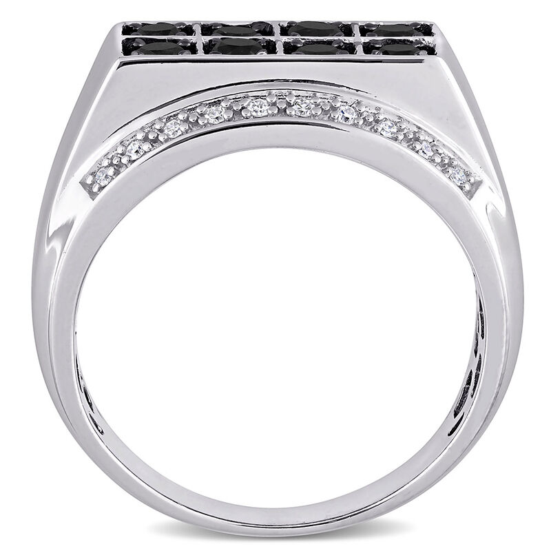 Men&rsquo;s Black &amp; White Diamond Ring in Sterling Silver &#40;1 ct. tw.&#41;