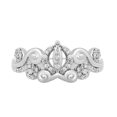 Cinderella Ring with Diamond Carriage in Sterling Silver (1/5 ct. tw.)