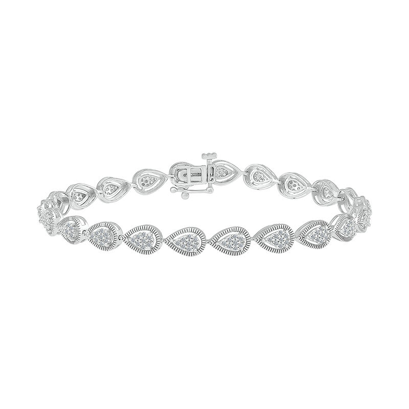 Pear-Shaped Diamond Bracelet in 10K White Gold &#40;1 ct. tw.&#41;