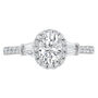 Lab Grown Diamond Oval Engagement Ring with Baguette Side Stones in 14K White Gold &#40;1 1/4 ct. tw.&#41;