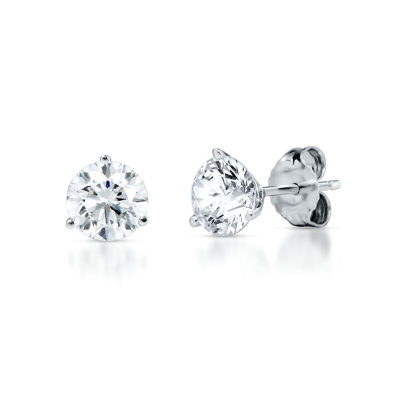 3/4 ct. tw. Diamond 3-Prong Stud Earrings in 14K White Gold