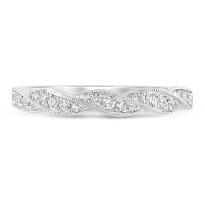 Twisted Diamond Wedding Band in 14K White Gold (1/4 ct. tw.)