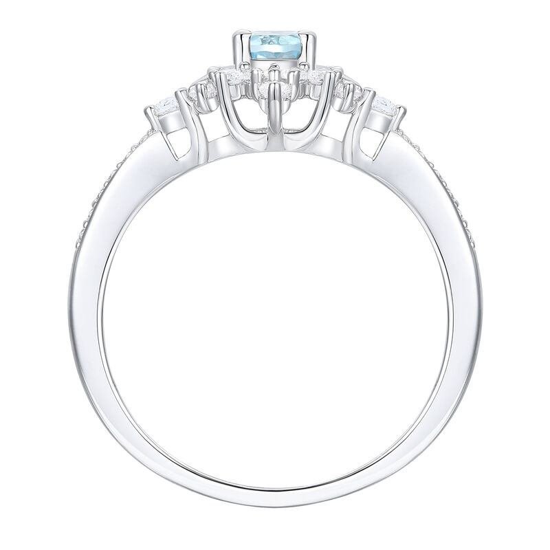 Santa Maria Aquamarine and Diamond Ring in 10K White Gold &#40;1/3 ct. tw.&#41;