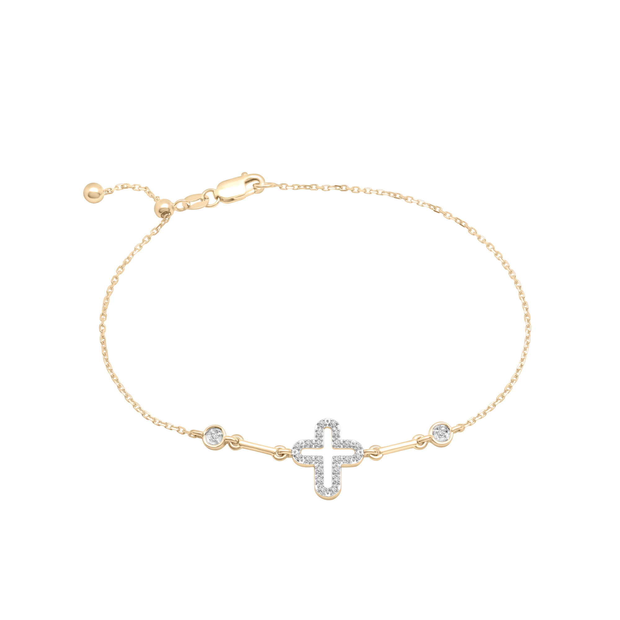 Diamante Charm Bracelet Cross main image 1