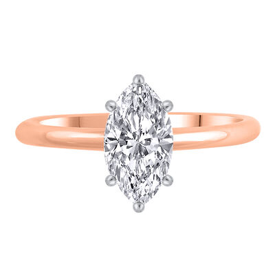 Lab Grown Diamond Solitaire Marquise Engagement Ring in 14K Rose Gold (1 ct.)