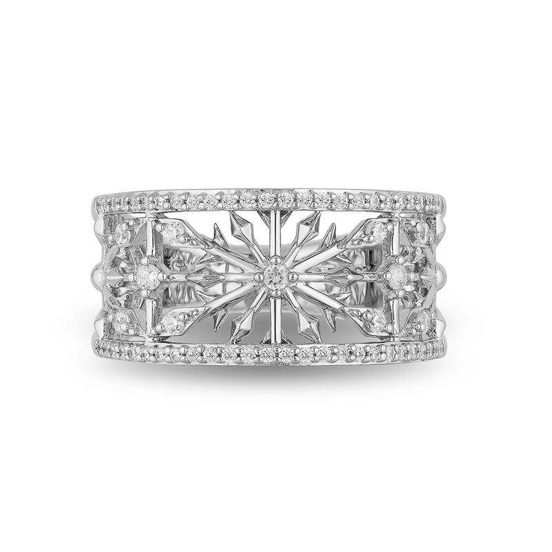 1/4 ct. tw. Diamond Elsa Snowflake Band in Sterling Silver