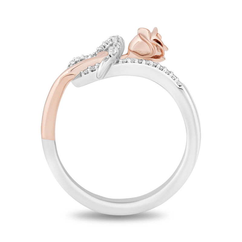 Belle Diamond Heart Ring in Sterling Silver and 10K Rose Gold &#40;1/10 ct. tw.&#41;