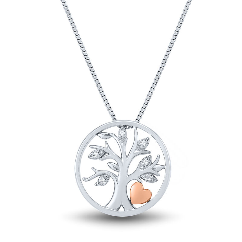 Diamond Tree of Life Pendant in Sterling Silver