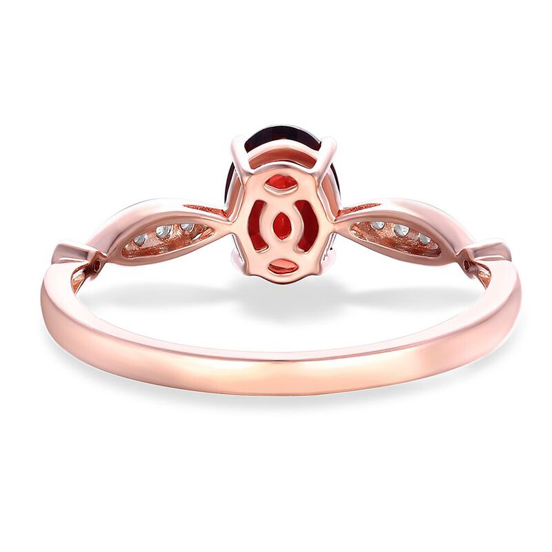 Garnet &amp; Diamond Ring in 10K Rose Gold