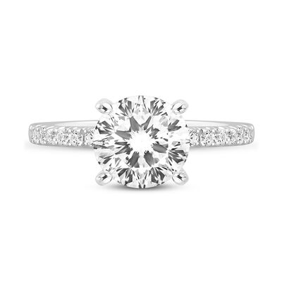 Lab Grown Diamond Round Engagement Ring in 14K White Gold (1 3/4 ct. tw.)