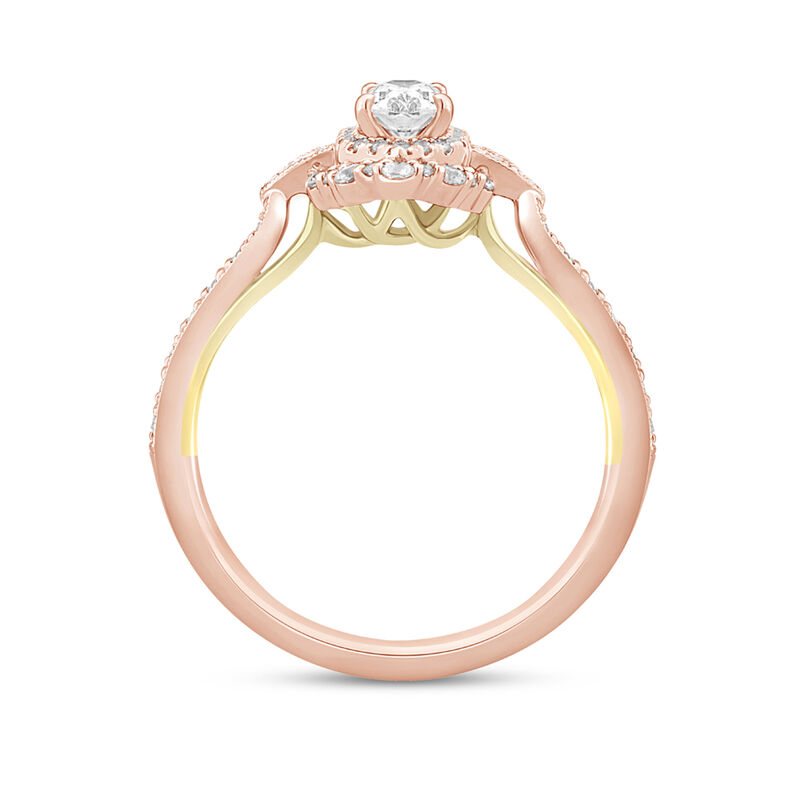 Oval Diamond Halo Engagement Ring &#40;5/8 ct. tw.&#41;