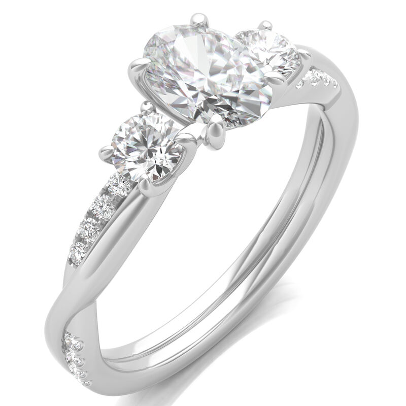 Oval-Shaped Diamond Engagement Ring in 14K White Gold &#40;1 3/4 ct. tw.&#41;