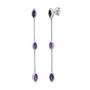 Marquise-Shaped Amethyst Earrings in Sterling Silver