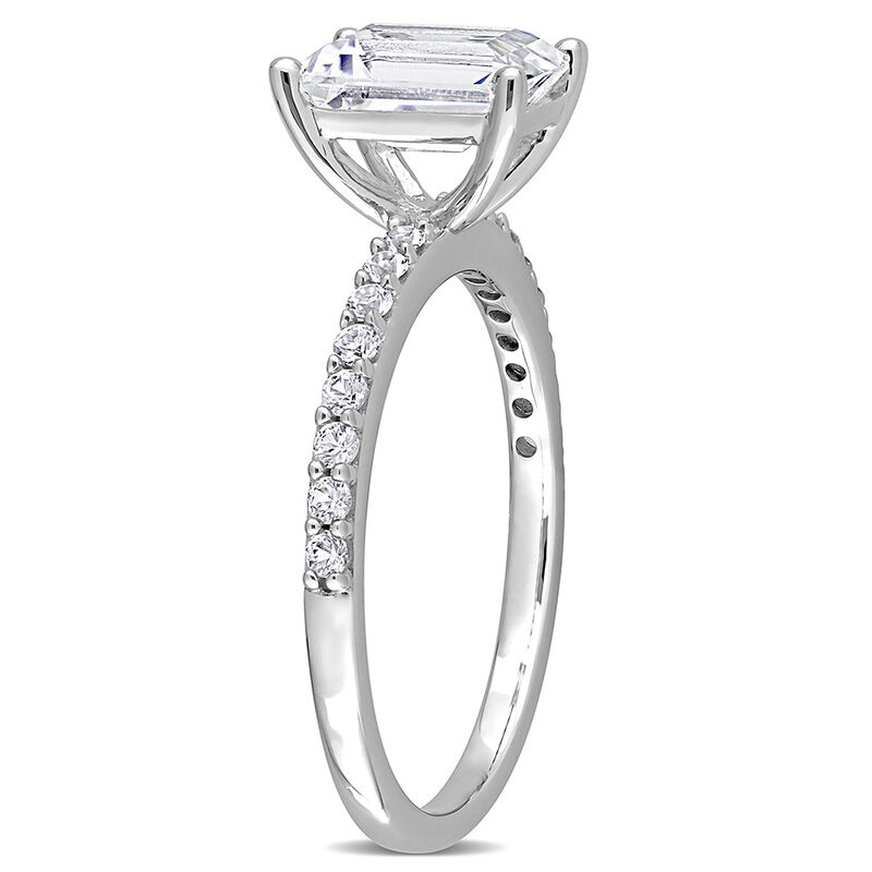 Emerald-Cut Lab Created White Sapphire Ring in 10K White Gold