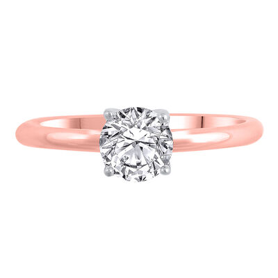 Lab Grown Diamond Solitaire Round Engagement Ring in 14k Rose Gold (1 ct.)