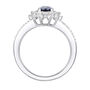Blue Sapphire &amp; Diamond Halo Ring in 14K White Gold &#40;1/2 ct. tw.&#41;