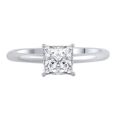 lab grown diamond princess-cut solitaire engagement ring in 14k white gold (1 ct.)