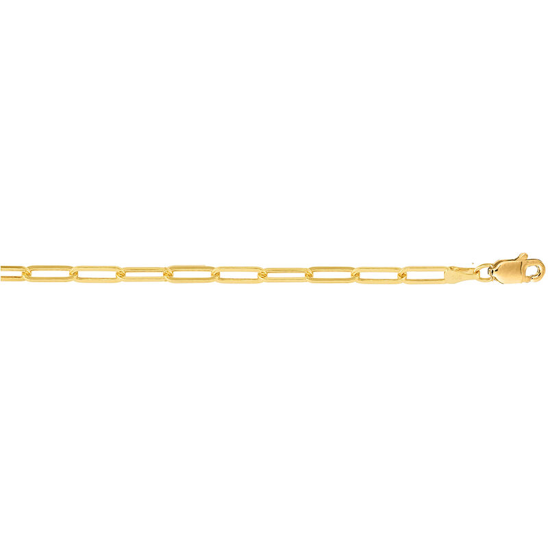 Paperclip Chain Necklace in 14k yellow gold, 3mm, 18&rdquo;