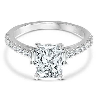 Lab Grown Diamond Radiant Cut Engagement Ring in 14K White Gold (2 ct. tw.)