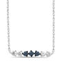 Blue and White Diamond Bar Necklace in Sterling Silver &#40;1/4 ct. tw.&#41;