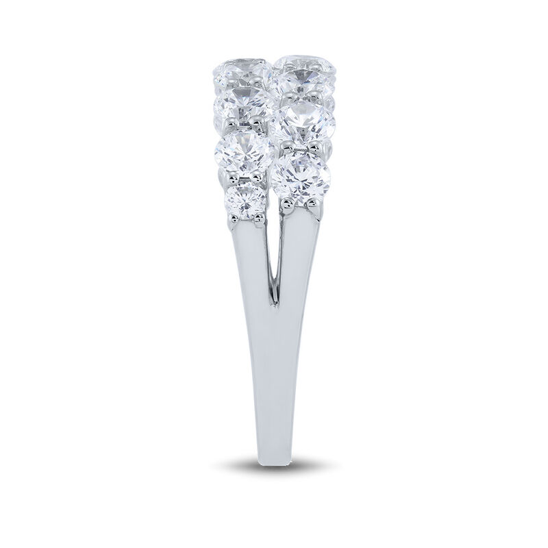 Lab Grown Diamond Double-Row Wedding Band in 14K White Gold &#40;2 ct. tw.&#41;