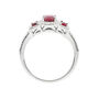 Ruby &amp; Diamond Ring with Oval &amp; Emerald-Cut in 14K White Gold &#40;1/5 ct. tw.&#41;