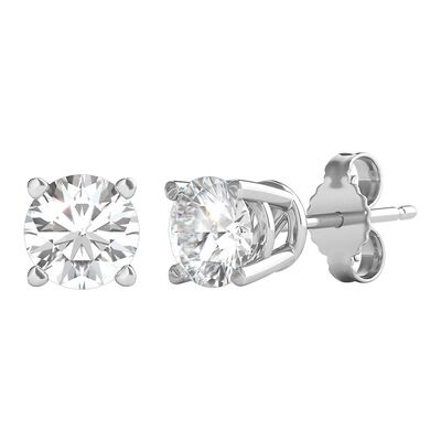 Diamond Round Solitaire Stud Earrings in 14K White Gold (1 ct. tw.)