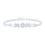 Diamond MOM Beaded Bracelet in Sterling Silver &#40;1/10 ct. tw.&#41;