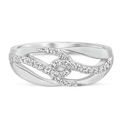 Lab Grown Diamond Loop Band in 10K White Gold (1/7 ct. tw.)