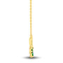 Lab-Created Emerald Curved Bar Dangle Necklace in Vermeil