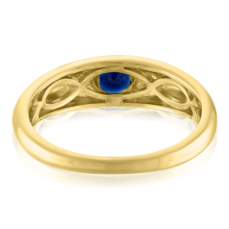 Blue Sapphire Ring in 10K Burnished Yellow Gold
