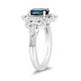 Diamond &amp; London Blue Topaz &quot;Cinderella&quot; Scroll Ring in Sterling Silver &#40;1/10 ct. tw.&#41;