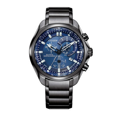 Sport Chronograph Blue Men’s Watch in Gray Ion-Plated Stainless Steel