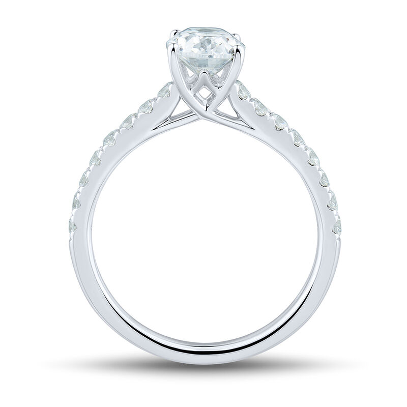lab grown diamond pave oval engagement ring in 14k white gold &#40;1 1/3 ct. tw.&#41;