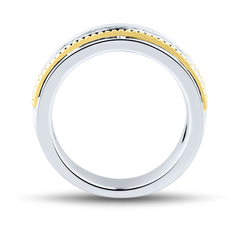 Men&rsquo;s Lab Grown Diamond Band in 10K White and Yellow Gold &#40;1 1/2 ct. tw.&#41; 