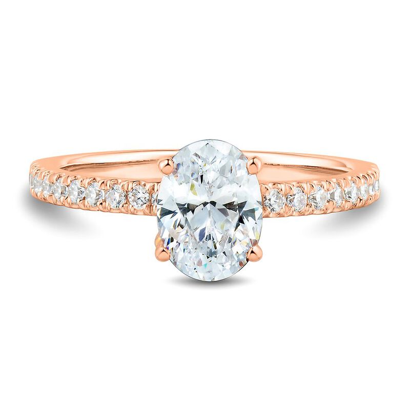 1 1/4 ct. tw. Lab Grown Diamond Oval Engagement Ring in 14K Rose Gold