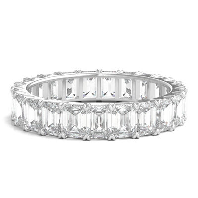 Lab Grown Emerald-Cut Diamond Eternity Band in 14K White Gold (4 ct. tw.)