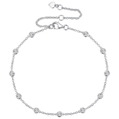 Diamond Bezel Bracelet in Sterling Silver (1/10 ct. tw.)