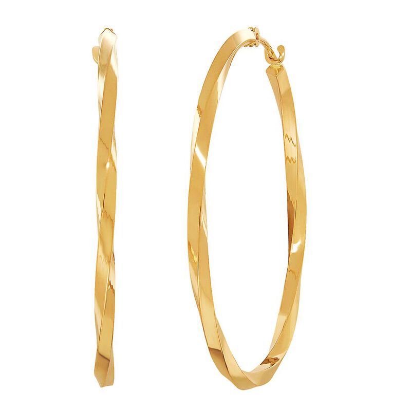 Twist Hoop Earrings in 14K Yellow Gold