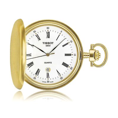 Savonnette Men’s Pocket Watch in Brass Ion-Plated Stainless Steel, 48.5mm