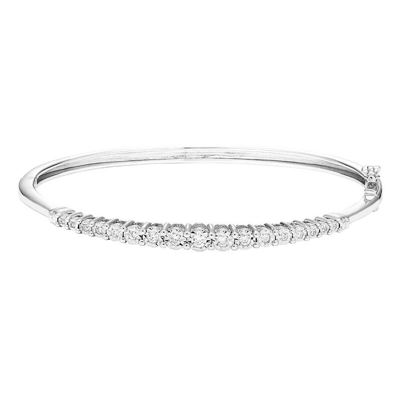 1/4 ct. tw. Diamond Bangle Bracelet in Sterling Silver
