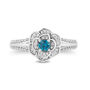 Cinderella Flower Ring with Diamond and London Blue Topaz in Sterling Silver &#40;1/5 t. tw.&#41;