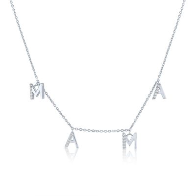 Diamond Mama Necklace in Sterling Silver (1/10 ct. tw.)