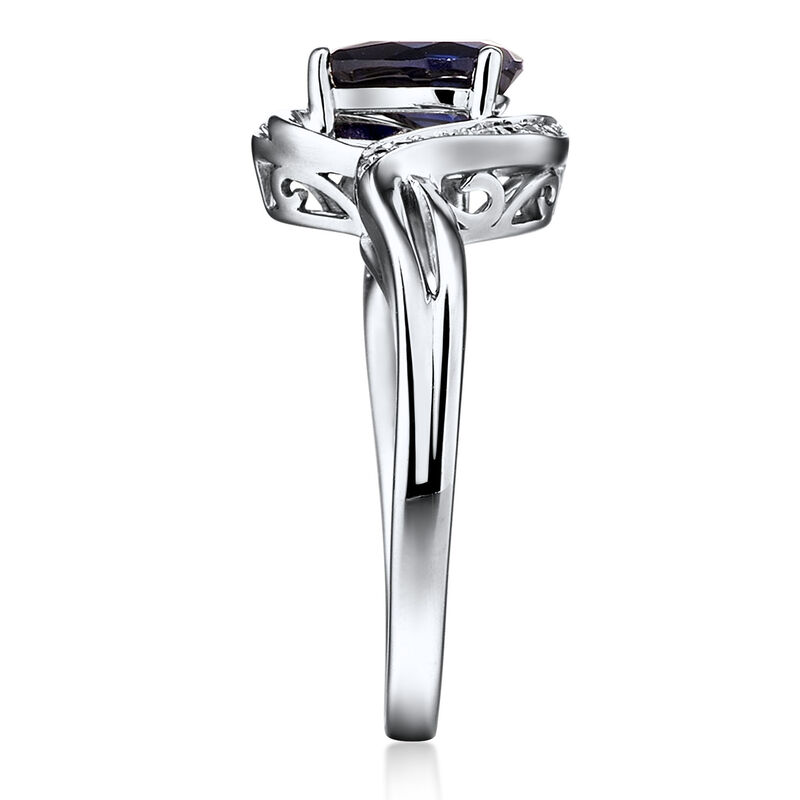 Lab Created Blue Sapphire and Diamond Accent Ring