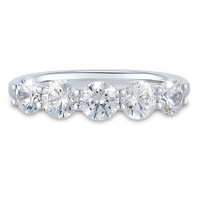 Lab Grown Diamond Five-Stone Anniversary Band in 14K White Gold (1 1/2 ct. tw.)