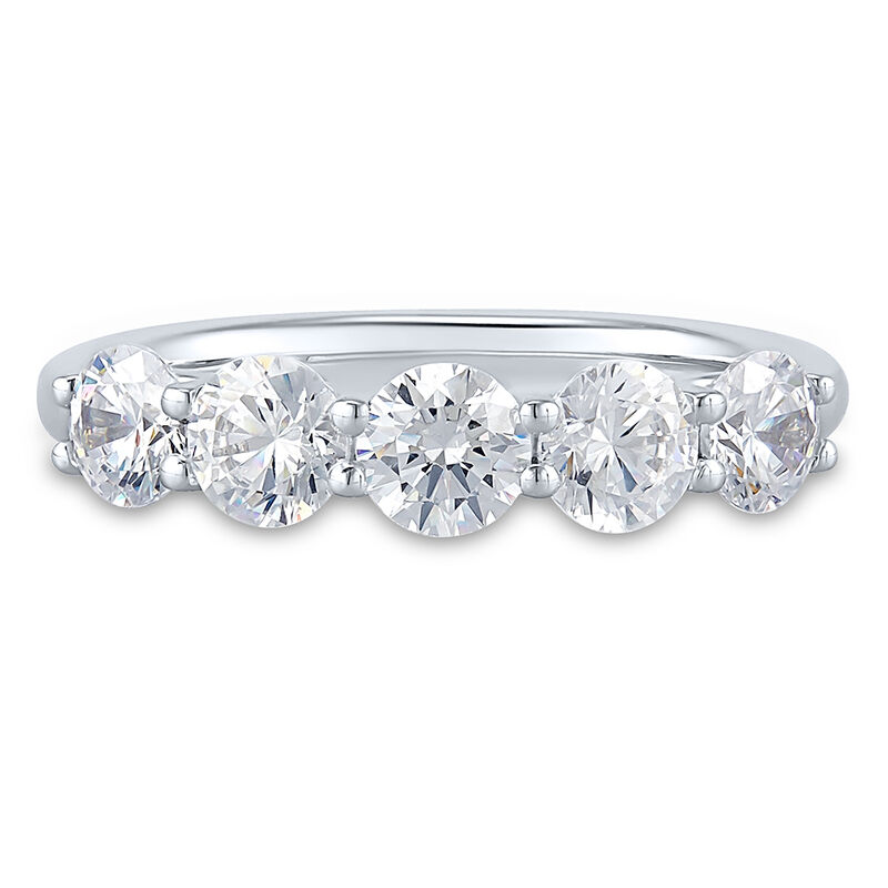 Lab Grown Diamond Five-Stone Anniversary Band in 14K White Gold &#40;1 1/2 ct. tw.&#41;