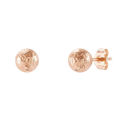 Diamond-Cut Ball Stud Earring in 14K Rose Gold, 5MM