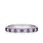 Amethyst &amp; Lab-Created White Sapphire Stack Ring in Sterling Silver