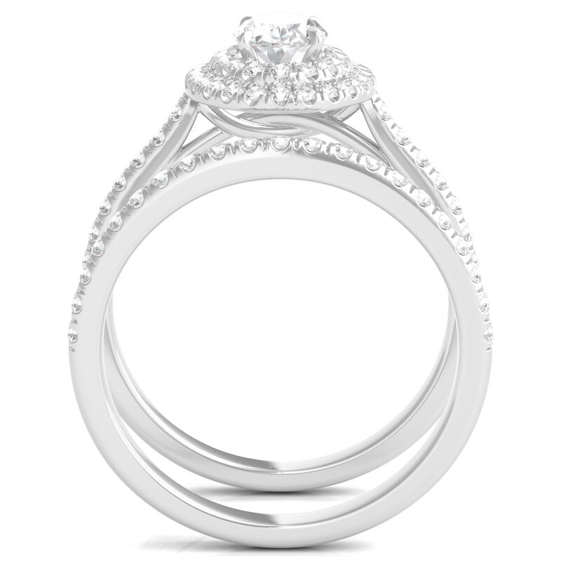 1 1/2 ct. tw. Diamond Oval-Shaped Double Halo Engagement Set in 14K White Gold