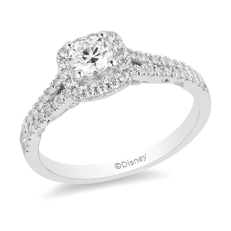 Enchanted Disney Cinderella 3/4 ct. tw. Diamond Engagement Ring in 14K ...
